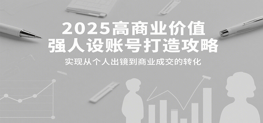 2025高商业价值强人设账号打造攻略，实现从个人出镜到商业成交的转化-创盈坊