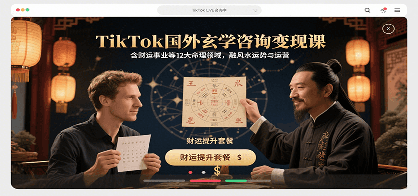TikTok国外玄学咨询变现课，含财运事业等12大命理领域，融风水运势与运营-创盈坊