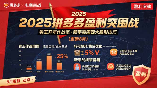 2025拼多多盈利突围战：卷王开年作战室，新手突围四大隐形技巧(更新8月-创盈坊