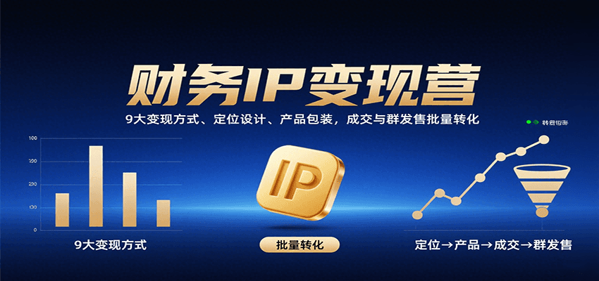 财务IP变现营：9大变现方式、定位设计、产品包装，成交与群发售批量转化-创盈坊