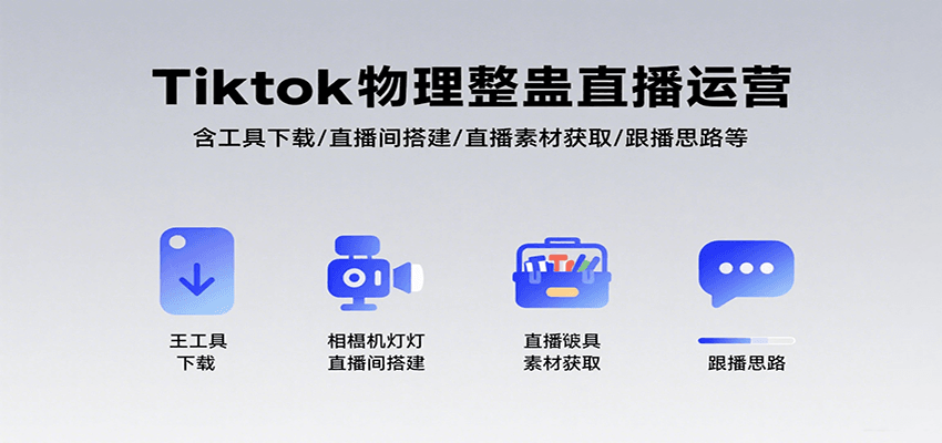 Tiktok物理整蛊直播运营，包含工具下载/直播间搭建/直播素材获取/跟播思路等-创盈坊