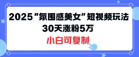 不露脸也能火！2025“氛围感美女”短视频玩法，30天涨粉5W小白可复制-创盈坊
