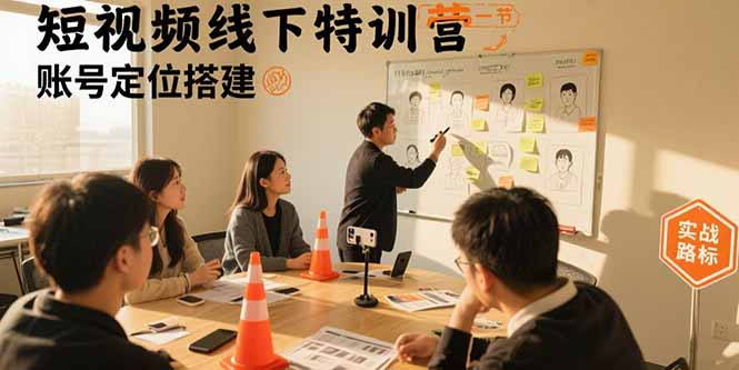 短视频线下特训营：账号定位搭建/口播号拍摄剪辑/直播间流量入口/变现实战-创盈坊