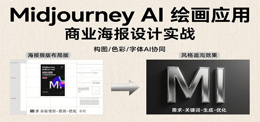 Midjourney AI绘画应用，关键词指令解析、漫画头像制作、海报设计、3D人物生成等-创盈坊