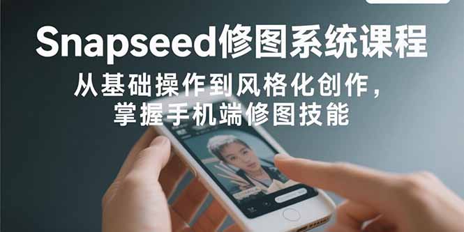 Snapseed修图系统课程：从基础操作到风格化创作，掌握手机端修图技能-创盈坊