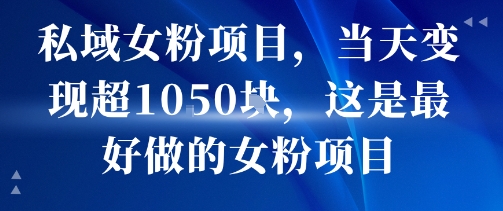 私域女粉项目，当天变现超1k，这是最好做的女粉项目，可放大操作-创盈坊