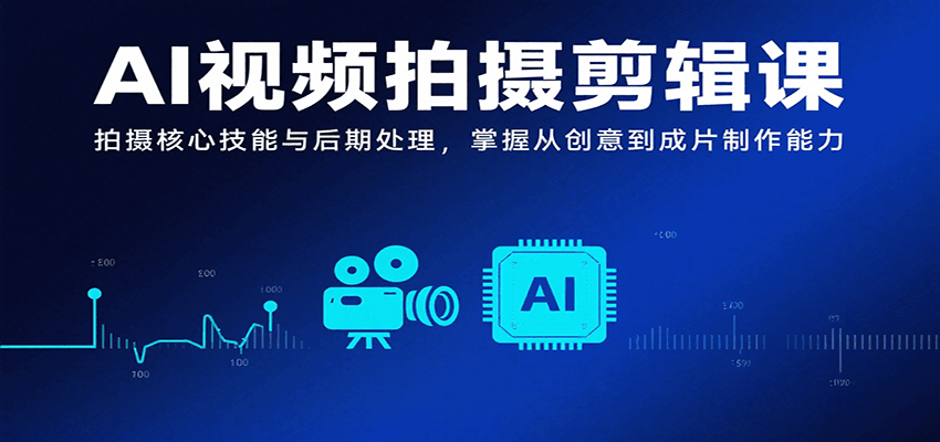 AI视频拍摄剪辑课，拍摄核心技能与后期处理，掌握从创意到成片制作能力-创盈坊