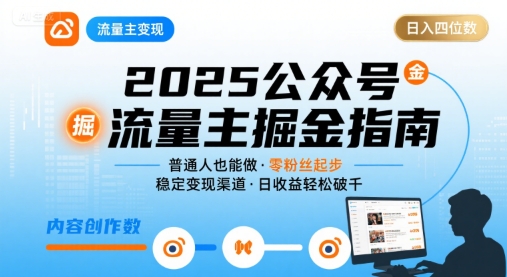 公众号流量主变现项目2025，普通人也能通过这个项目日入四位数-创盈坊