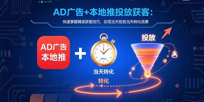AD广告+本地推投放获客：快速掌握精准获客技巧，实现当天投放当天转化效果-创盈坊