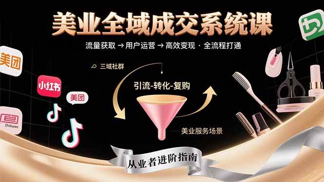（15650期）美业全域成交系统课程：帮助美业从业者打通从流量获取到高效变现全流程-创盈坊