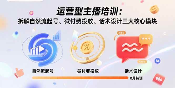 （15654期）运营型主播培训：拆解自然流起号、微付费投放、话术设计三大核心模块-8月-创盈坊