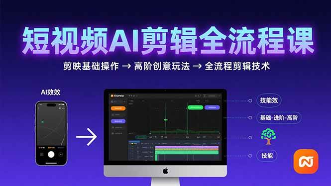（15647期）短视频AI剪辑技能，从剪映基础操作到高阶创意玩法，全流程剪辑技术-创盈坊
