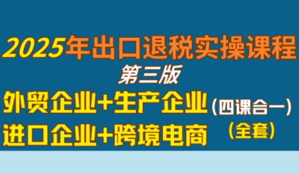 崔sir·出口退税实操-外贸企业+生产企业+跨境电商+进口企业(四课合一)-创盈坊