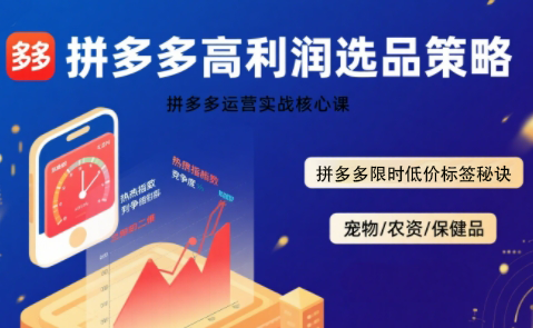 久号老师·拼多多选品暴利技术实战课-创盈坊